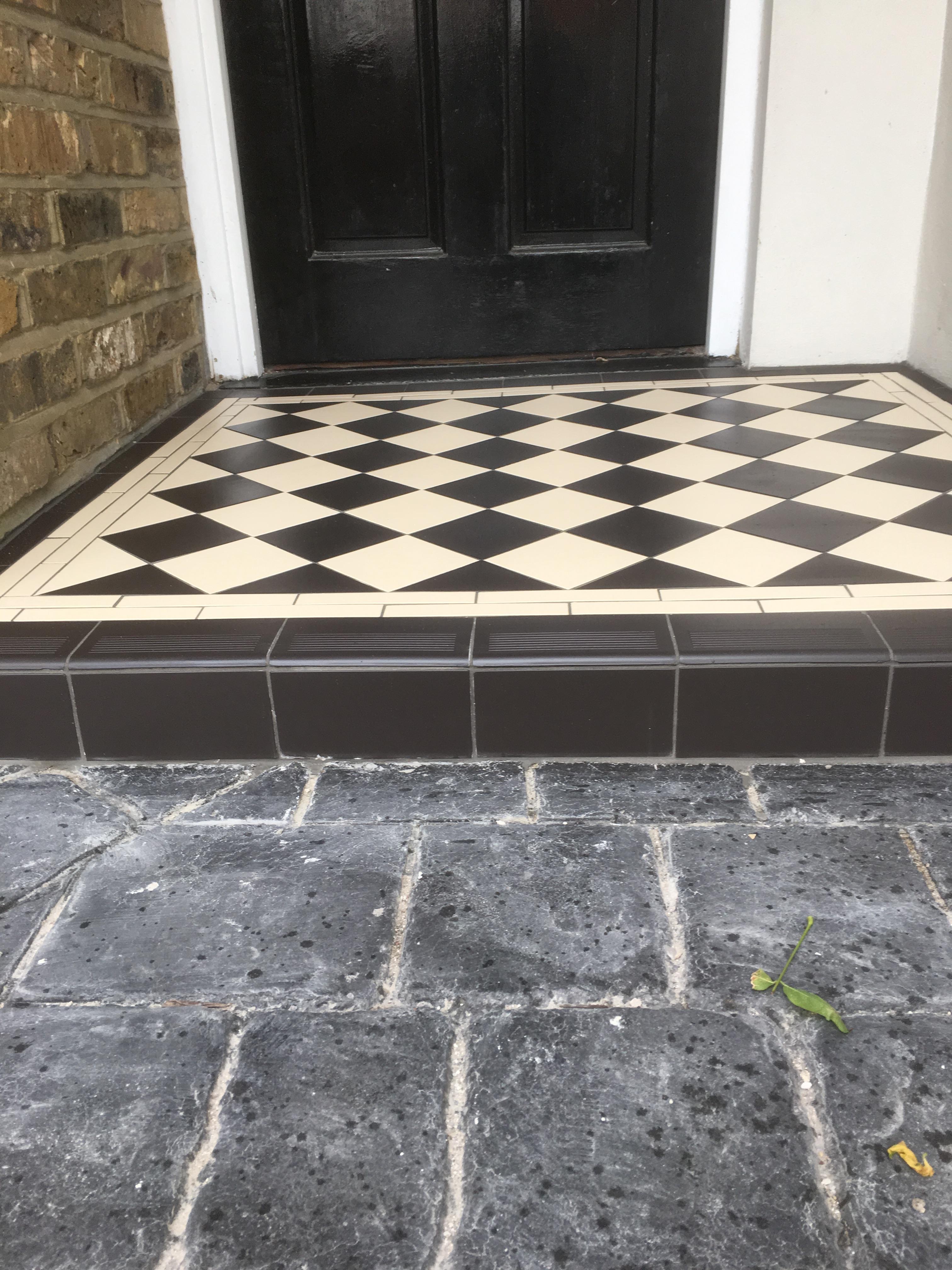 Victorian diamond pattern front path tiling, Crystal Palace, Bromley Tiler